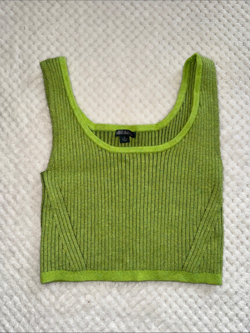 👚NWOT Wild Fable Ribbed Knit Crop Tank Top | Lime Green | Women’s Medium
